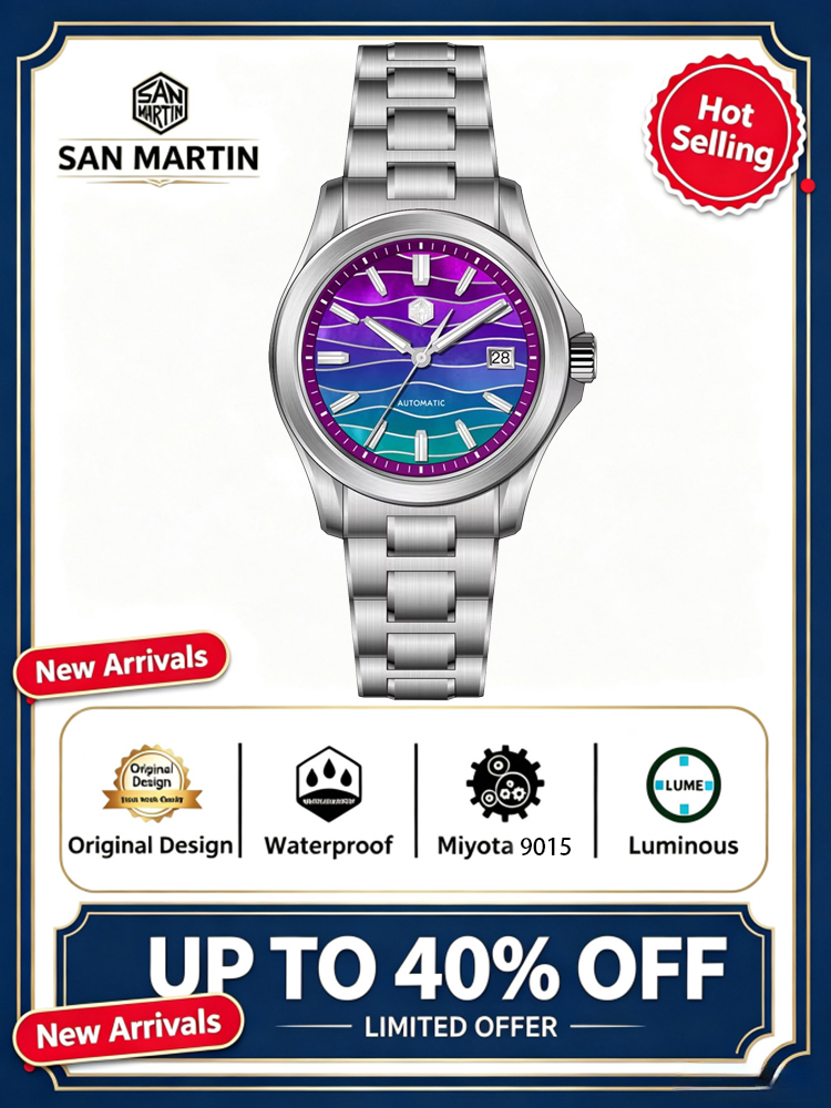Guilloché Dial Watch - Oficjalny zegarek męski San Martin 39