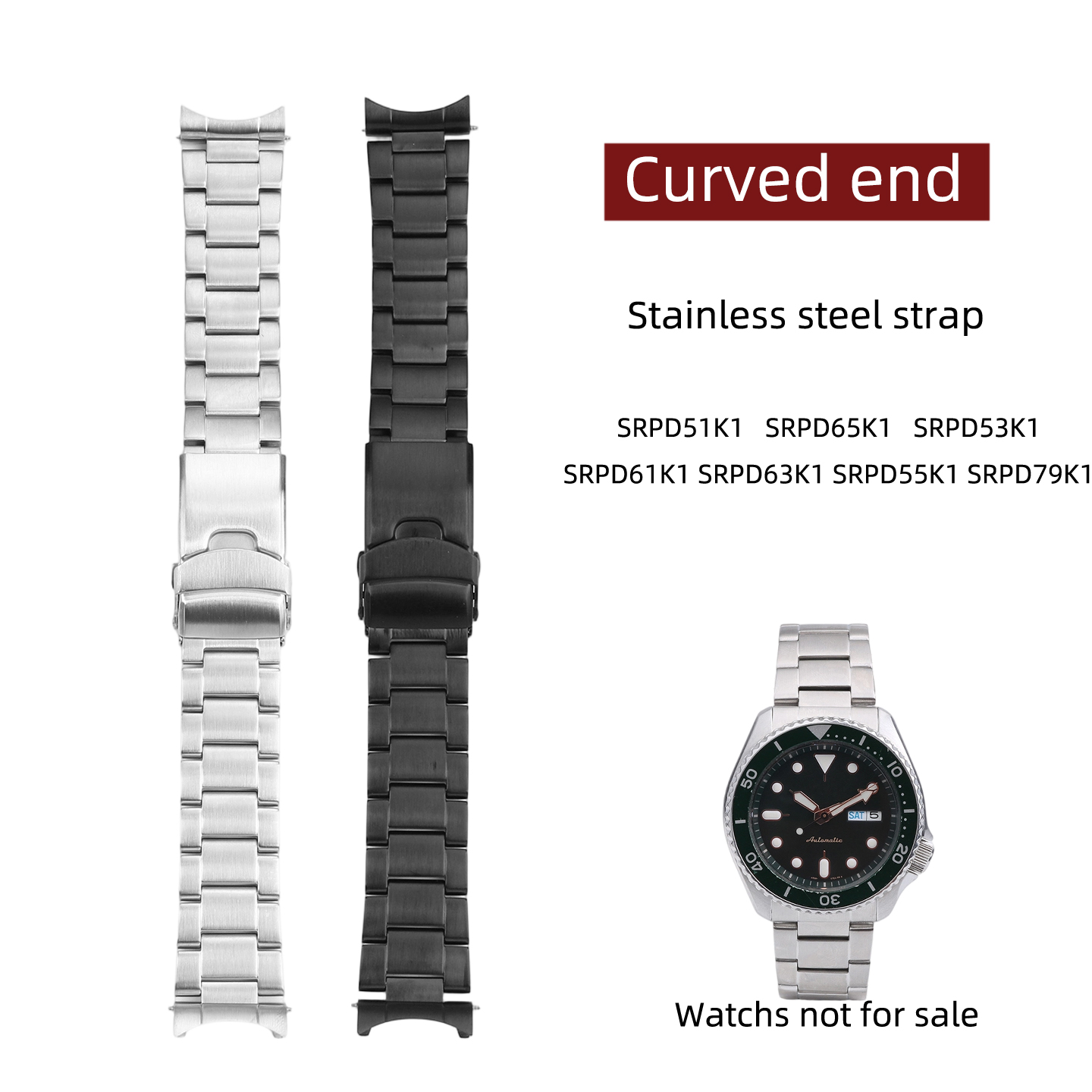 Seiko Watch 5 Sports - Bransoleta ze stali nierdzewnej z zakrzywionymi