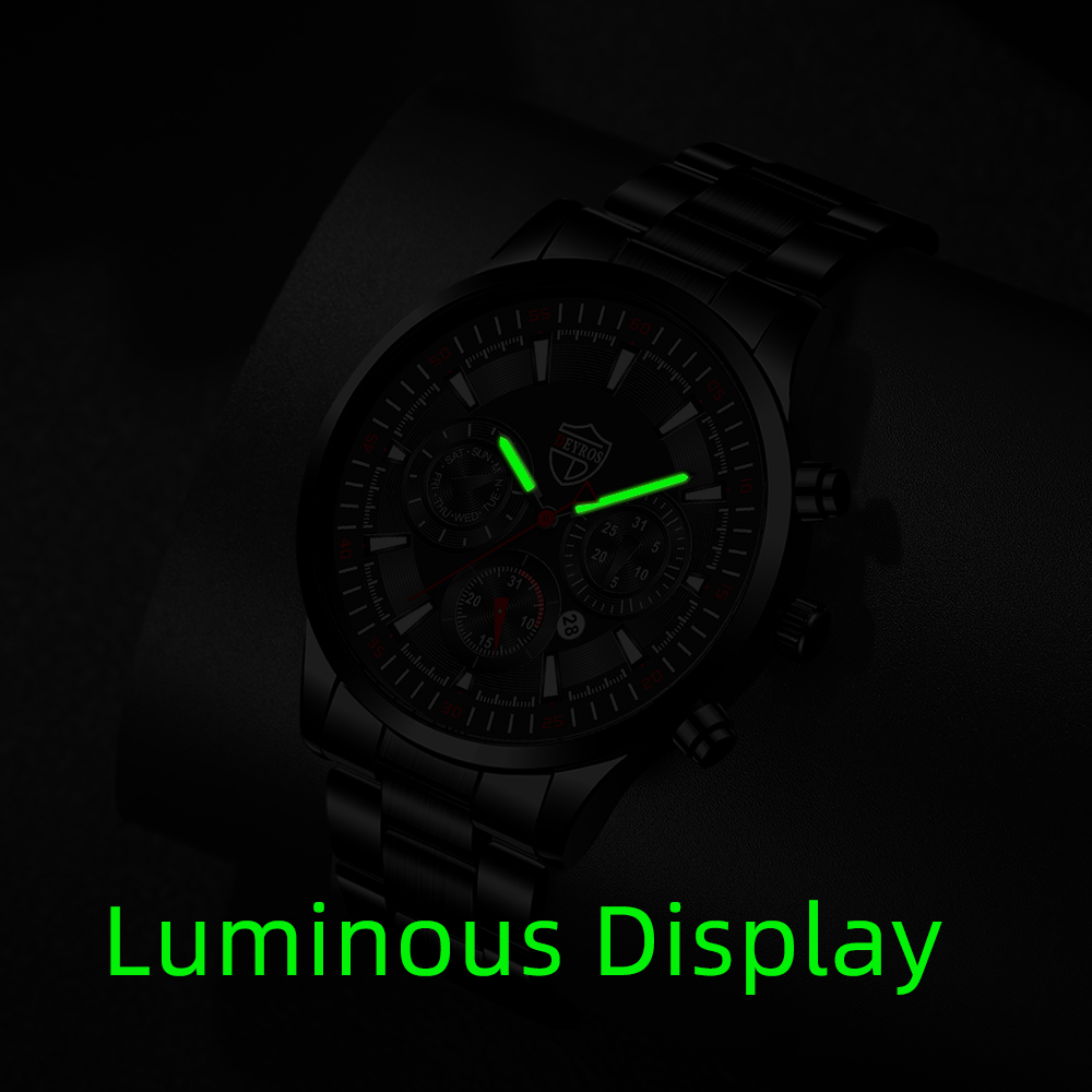 Modny zestaw męskich zegarków  – Luxury Watch All Black recenzja i cena