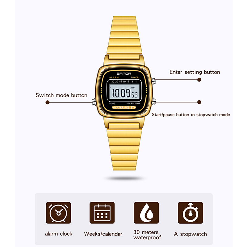 Kobiety SANDA złote klasyczny  – Luxury Watch Time recenzja i cena