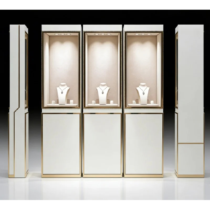 Luksusowa biała wysoka szafka  – Luxury Watch Boutique recenzja i cena