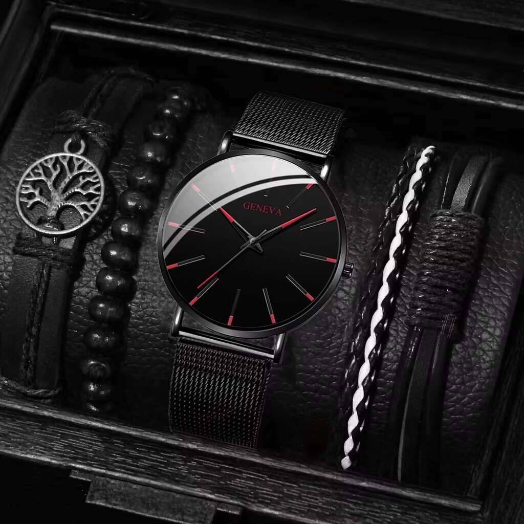 5PCS/zestaw modny zegarek męsk – Luxury Watch All Black recenzja i cena
